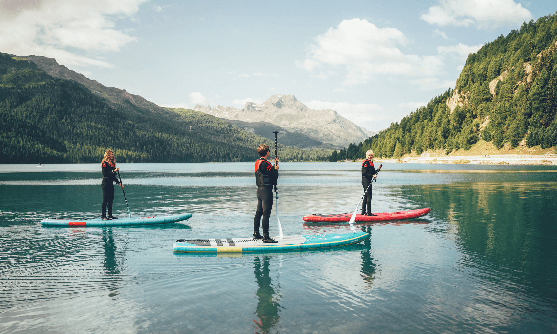 Stand Up Paddeln auf dem Lake Silvaplana im Engadin